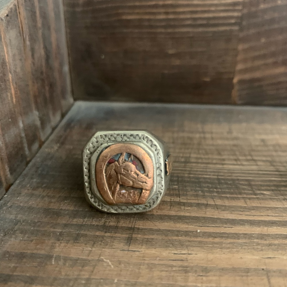 1940’s Mexican Souvenir Lucky Horseshoe With Owl Sideshields 10.75